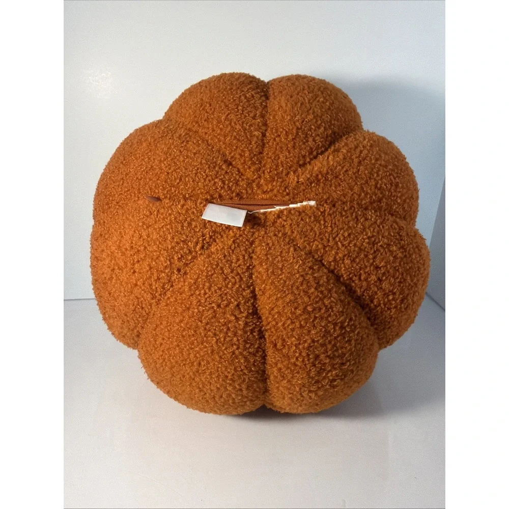 Brentwood Originals Halloween Faux Fur Orange Pumpkin Shaped 13x13